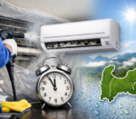 富山県のエアコンクリーニング作業イメージ