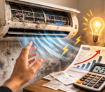 エアコン掃除と電気代上昇の関係を示すイメージ画像
